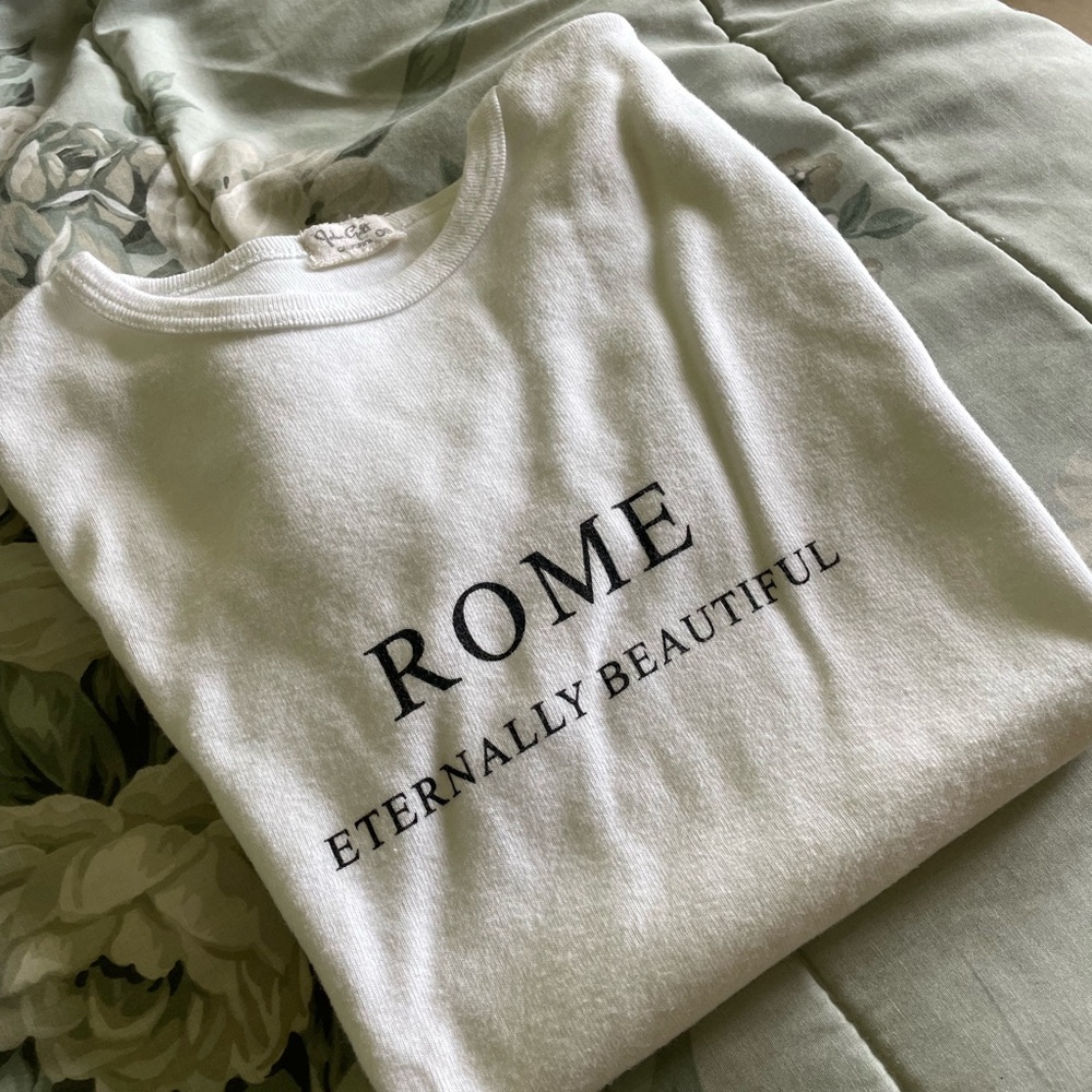 Rare Brandy Melville Rome White Tee